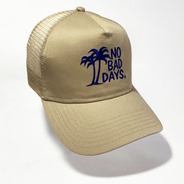 NO BAD DAYS® Cotton Twill Five Panel Pro Style Mesh Back Cap - Khaki Trucker Hat